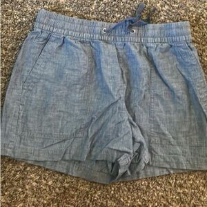 Gap drawstring chambray linen shorts size small